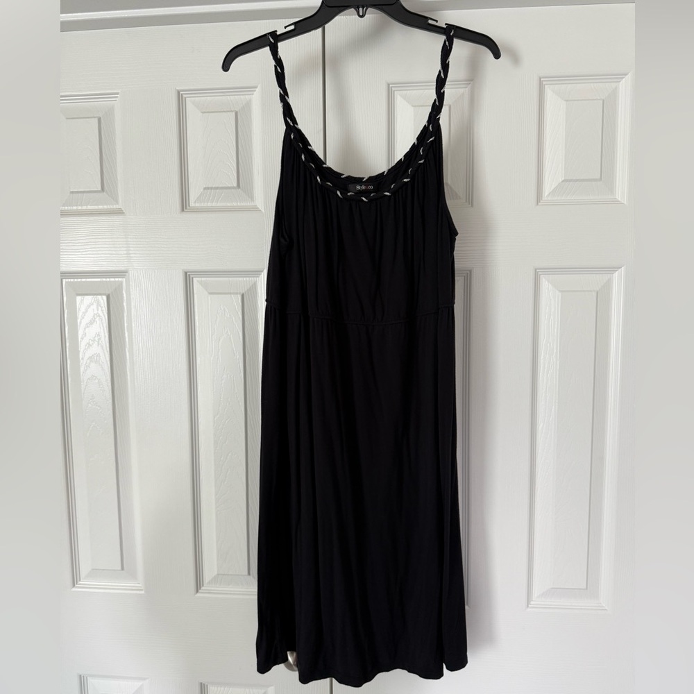 Style & Co. Black Dress with Silver Neckline accents